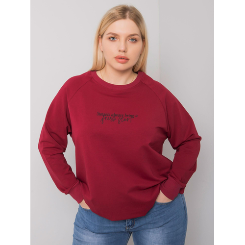 Kaštanová mikina větší velikosti pro ženy