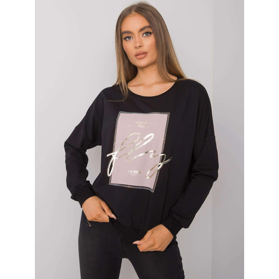 Dámská černá mikina bez kapuce