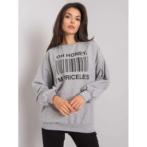 Šedá mikina s potiskem