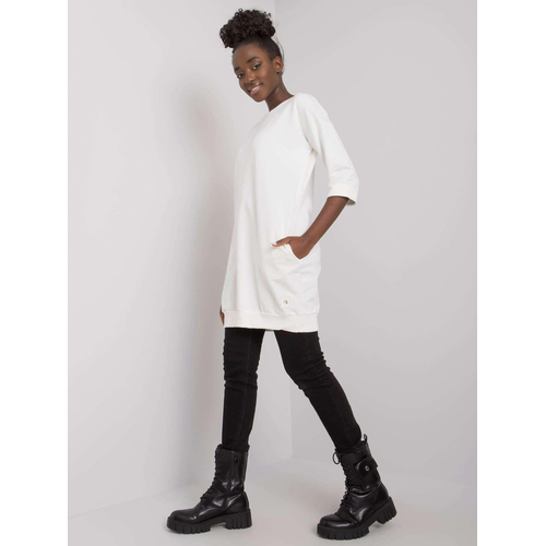 Ecru dlouhá dámská mikina