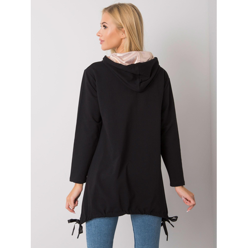 Černá mikina na zip s kapsami