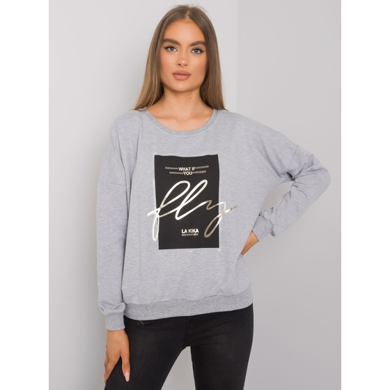 Dámská mikina šedá melange bez kapuce