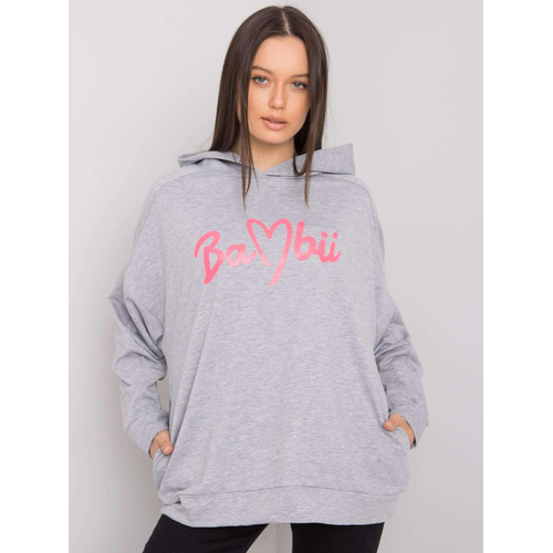 Šedá dámská mikina s kapucí