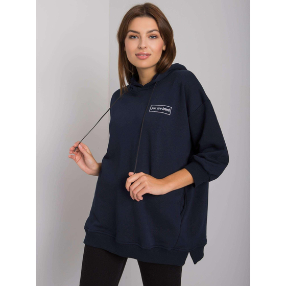 Námořnická modrá bavlněná mikina s kapsami