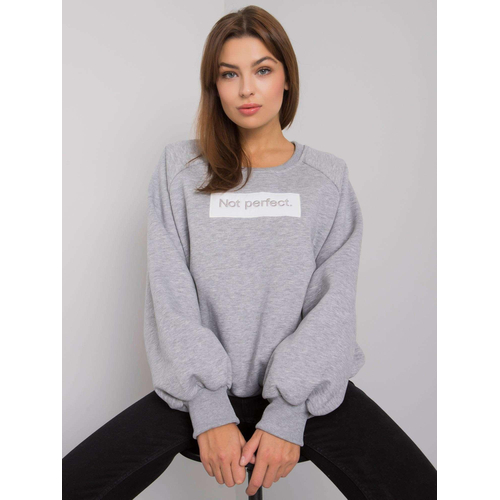 Bavlněná šedá mikina bez kapuce