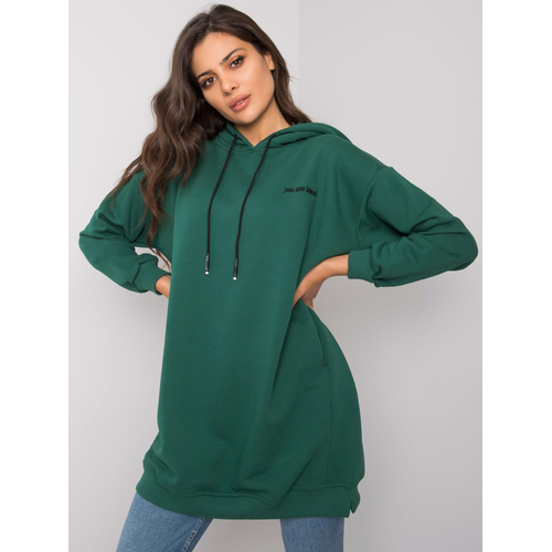 Tmavě zelená dámská mikina s kapucí