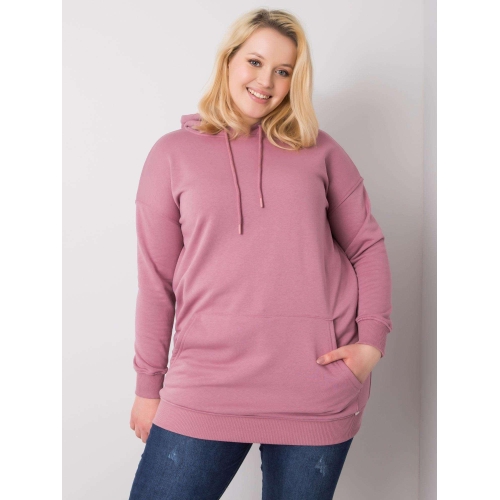 Světle růžová bavlněná mikina velikosti plus