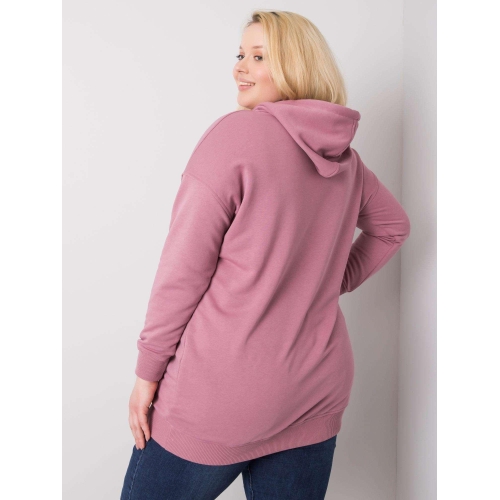 Světle růžová bavlněná mikina velikosti plus