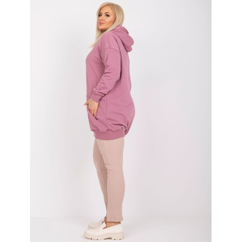 Světle růžová bavlněná mikina velikosti plus