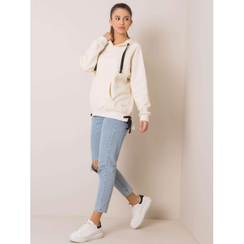 YOU NEKNOW ME Mikina ecru klokan s kapucí