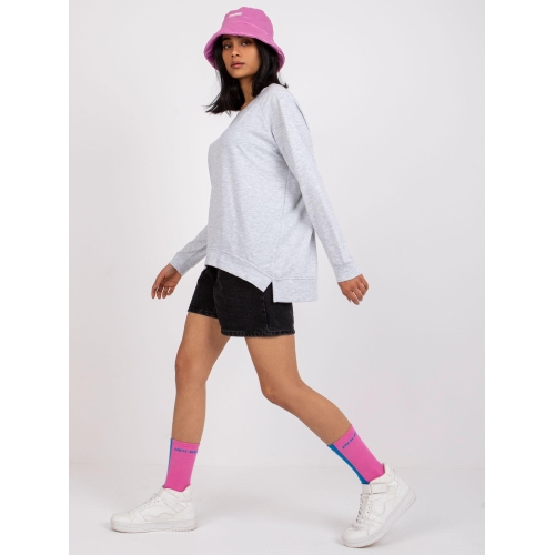 Světle šedá oversize mikina