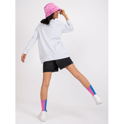 Světle šedá oversize mikina