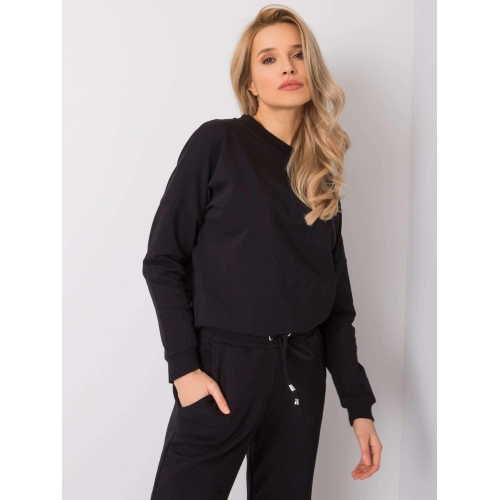 RUE PARIS Černá mikina bez kapuce