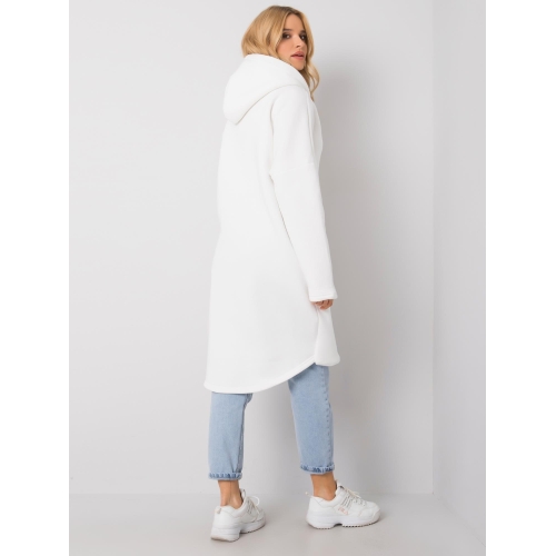 RUE PARIS Bílá dlouhá mikina s kapucí