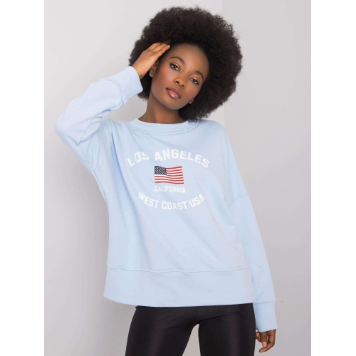 RUE PARIS Světle modrá mikina s potiskem