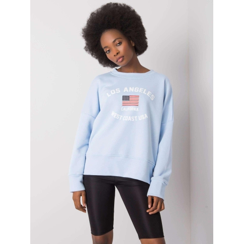 RUE PARIS Světle modrá mikina s potiskem