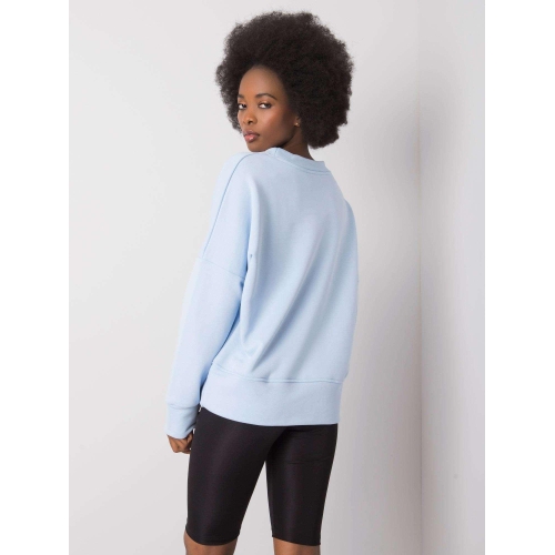 RUE PARIS Světle modrá mikina s potiskem