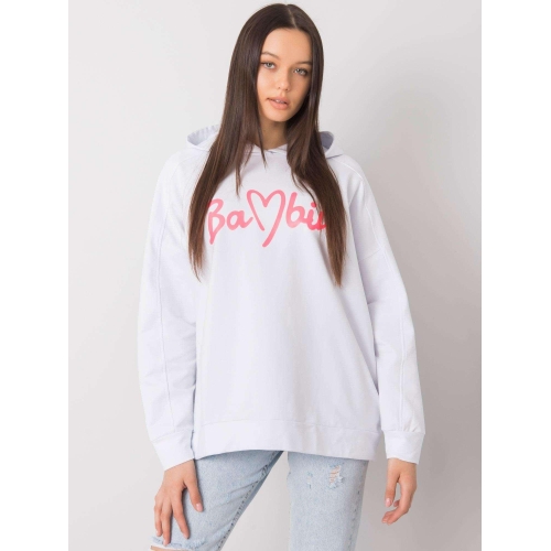 Dámská bílá mikina s kapucí s kapsami