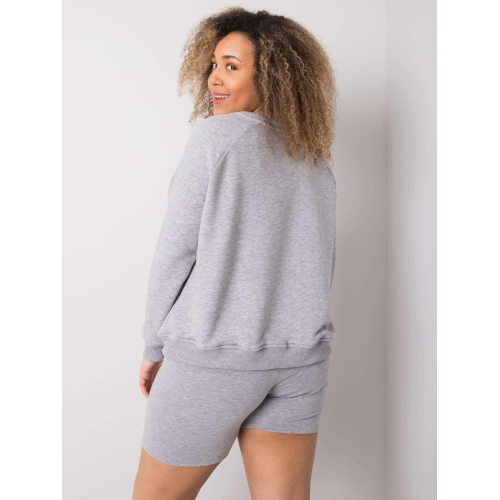 Šedá mikina větší velikosti bez kapuce