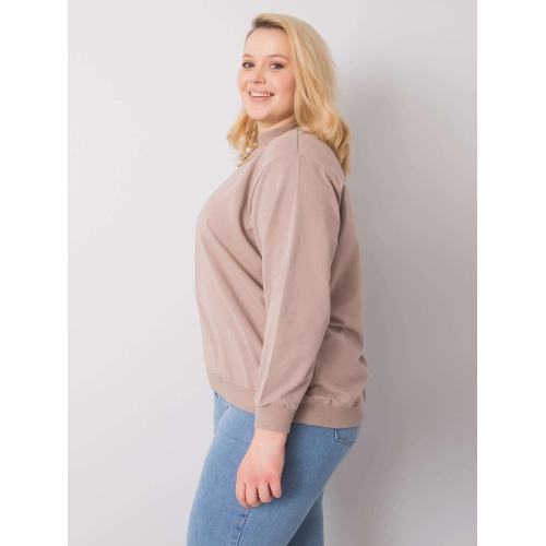 Tmavě béžová základní mikina plus size