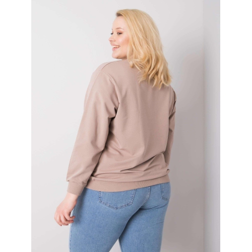 Tmavě béžová základní mikina plus size