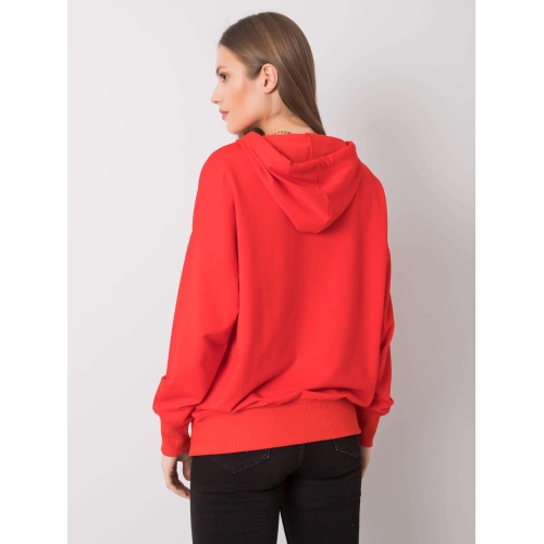Dámská mikina s kapucí v červené barvě
