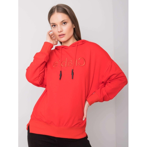 Dámská mikina s kapucí v červené barvě
