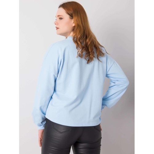 Světle modrá obyčejná mikina plus velikosti