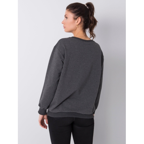 Tmavě šedá dámská mikina bez kapuce