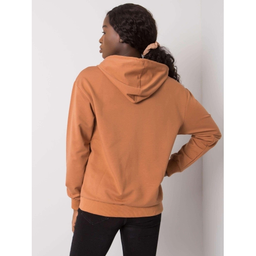 Světle hnědá mikina s kapucí na zip