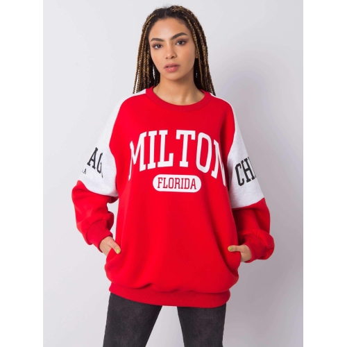 RUE PARIS Dámská červená mikina s potiskem