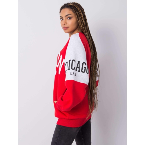 RUE PARIS Dámská červená mikina s potiskem