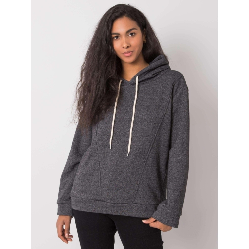 Dámská mikina s kapucí v tmavě šedé barvě