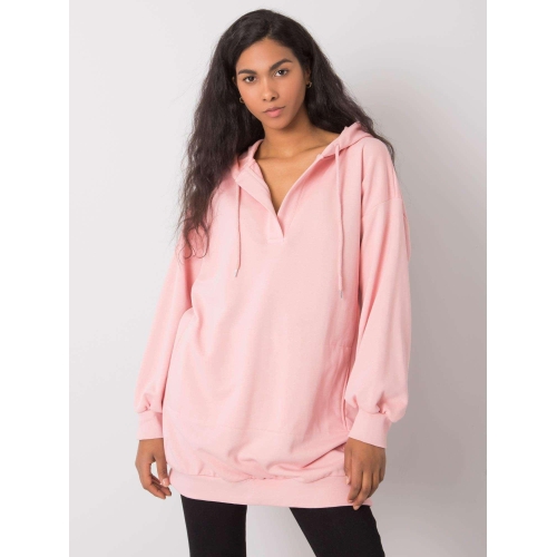 Dámská mikina s kapucí v růžové barvě