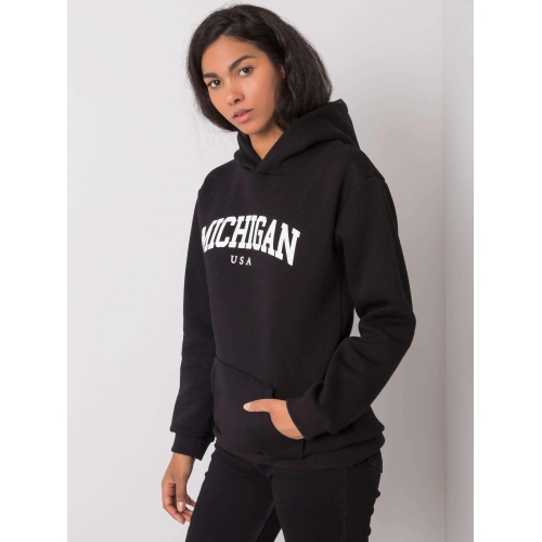 RUE PARIS Černá dámská klokaní mikina