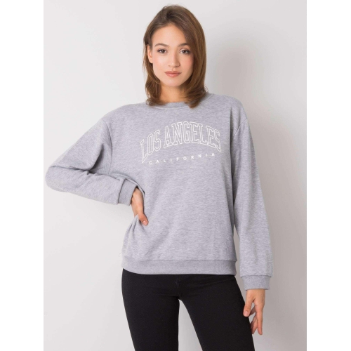 RUE PARIS Šedá melanžová mikina bez kapuce