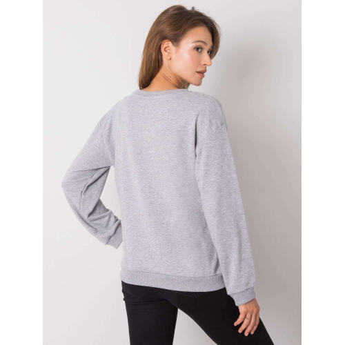 RUE PARIS Šedá melanžová mikina bez kapuce