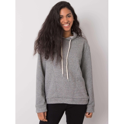 Dámská mikina s kapucí v šedé barvě