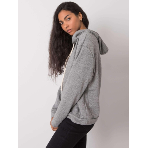 Dámská mikina s kapucí v šedé barvě