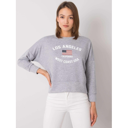 RUE PARIS Šedá melanžová mikina s potiskem