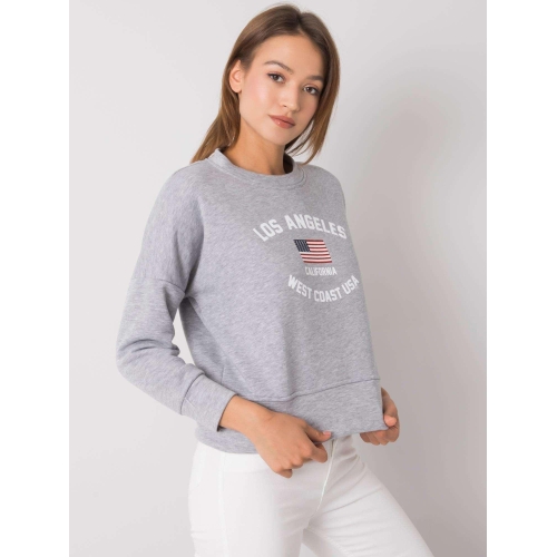 RUE PARIS Šedá melanžová mikina s potiskem