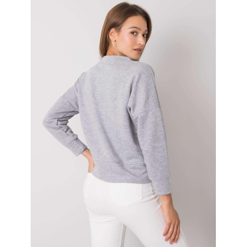 RUE PARIS Šedá melanžová mikina s potiskem