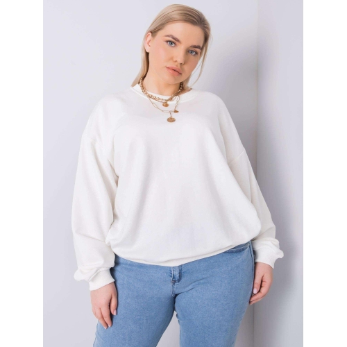 Ecru mikina plus velikosti bez kapuce