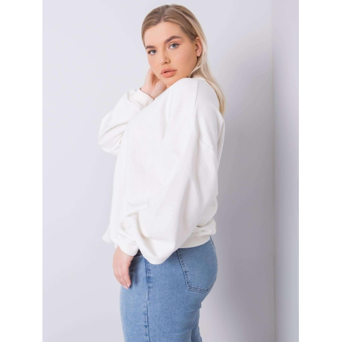 Ecru mikina plus velikosti bez kapuce