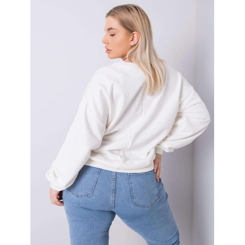 Ecru mikina plus velikosti bez kapuce