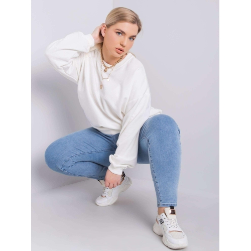 Ecru mikina plus velikosti bez kapuce