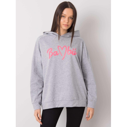 Šedá dámská mikina s kapucí