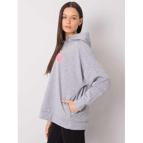 Šedá dámská mikina s kapucí