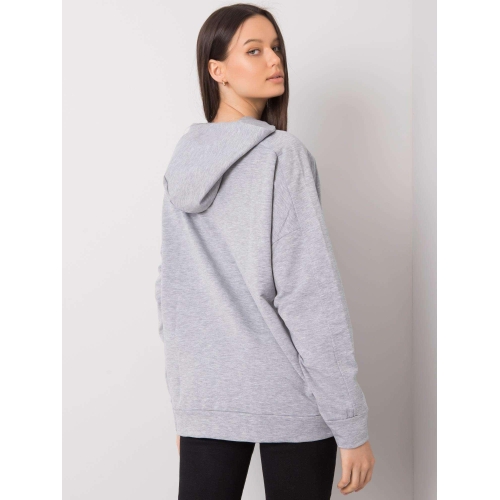 Šedá dámská mikina s kapucí