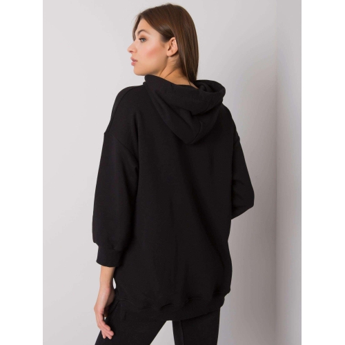 Černá bavlněná mikina s kapsami